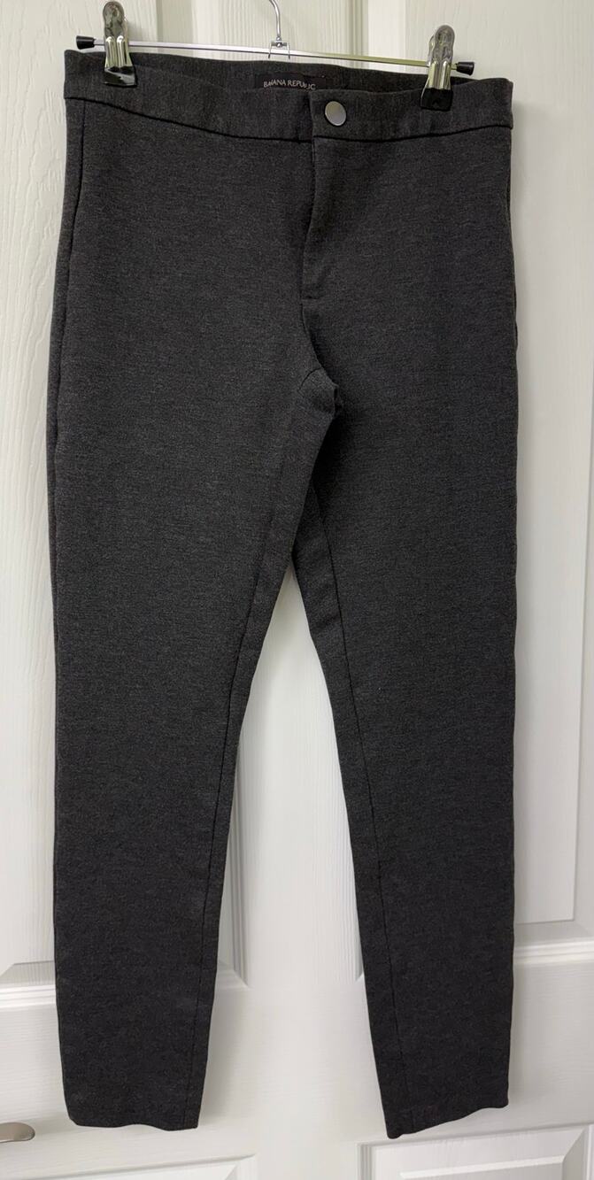 Banana Republic Pants Womens 2 Gray Skinny Leg Stretch Ponte Knit Mid Rise Ankle